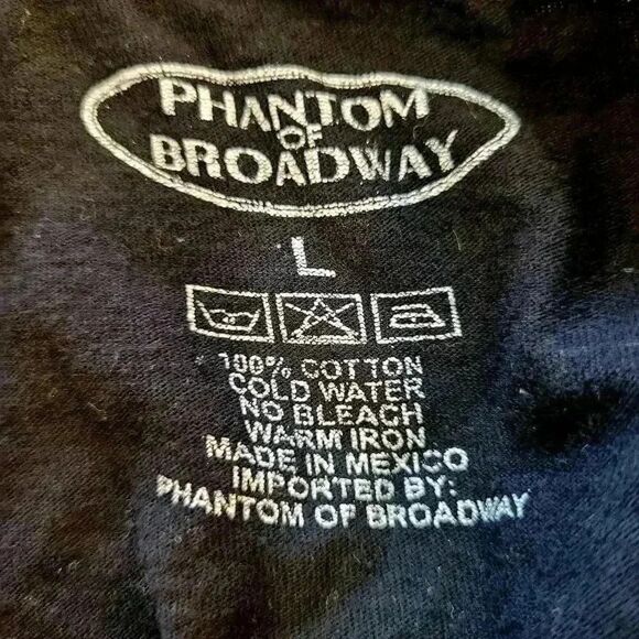 Phantom of Broadway Women's Black Cotton New York Floral Graphic Short Sleeve T- - Picture 5 of 5